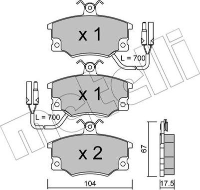 Metelli 22-0030-2 - Kit pastiglie freno, Freno a disco www.autoricambit.com