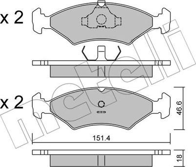 Metelli 22-0029-0 - Kit pastiglie freno, Freno a disco www.autoricambit.com