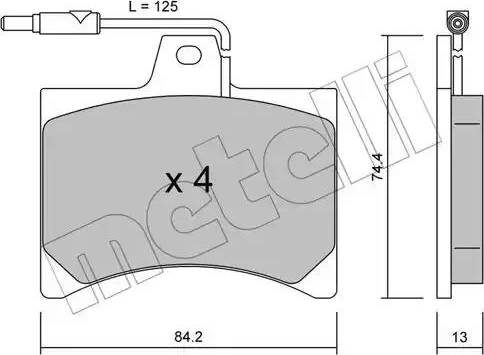 Metelli 22-0025-0 - Kit pastiglie freno, Freno a disco www.autoricambit.com