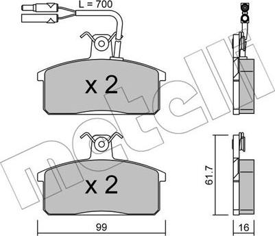 Metelli 22-0026-1 - Kit pastiglie freno, Freno a disco www.autoricambit.com