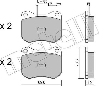 Metelli 22-0021-0 - Kit pastiglie freno, Freno a disco www.autoricambit.com