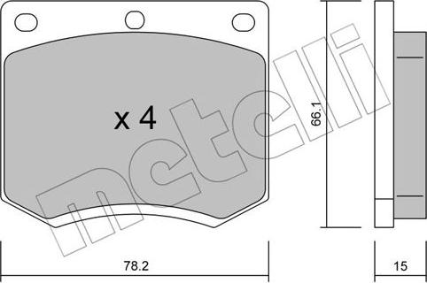 Metelli 22-0023-0 - Kit pastiglie freno, Freno a disco www.autoricambit.com