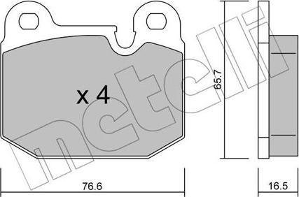 Metelli 22-0027-0 - Kit pastiglie freno, Freno a disco www.autoricambit.com