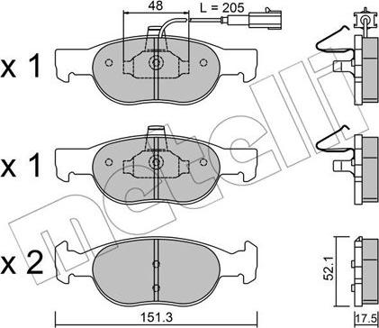 Metelli 22-0079-0 - Kit pastiglie freno, Freno a disco www.autoricambit.com