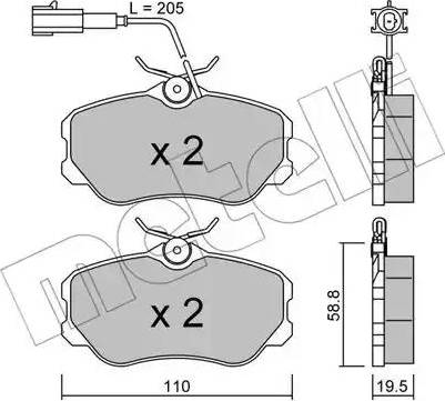 Metelli 22-0074-0 - Kit pastiglie freno, Freno a disco www.autoricambit.com