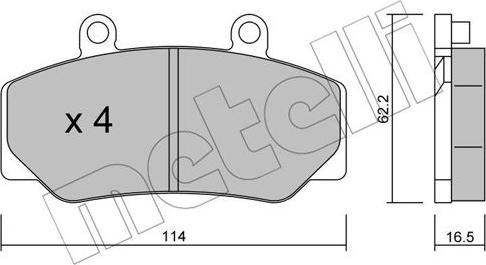 Metelli 22-0075-0 - Kit pastiglie freno, Freno a disco www.autoricambit.com