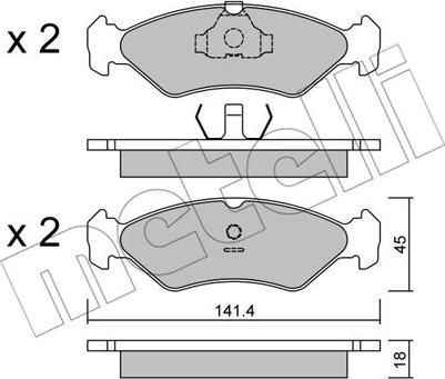 Metelli 22-0073-0 - Kit pastiglie freno, Freno a disco www.autoricambit.com