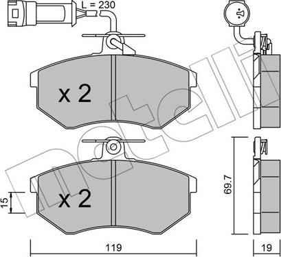 Metelli 22-0148-1 - Kit pastiglie freno, Freno a disco www.autoricambit.com