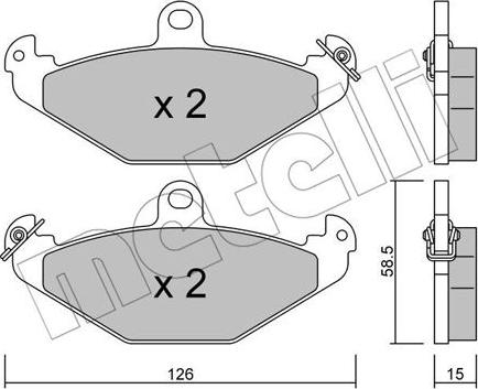 Metelli 22-0165-0 - Kit pastiglie freno, Freno a disco www.autoricambit.com