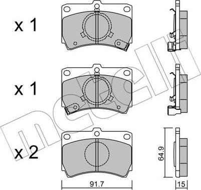 Metelli 22-0103-0 - Kit pastiglie freno, Freno a disco www.autoricambit.com