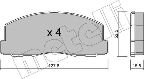 Metelli 22-0114-0 - Kit pastiglie freno, Freno a disco www.autoricambit.com