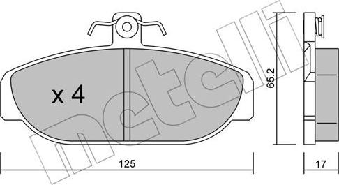 Metelli 22-0183-0 - Kit pastiglie freno, Freno a disco www.autoricambit.com