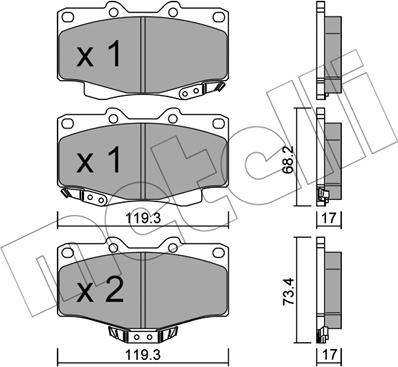 Metelli 22-0129-2 - Kit pastiglie freno, Freno a disco www.autoricambit.com