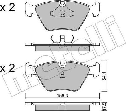 Metelli 22-0122-1 - Kit pastiglie freno, Freno a disco www.autoricambit.com