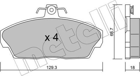 Metelli 22-0174-1 - Kit pastiglie freno, Freno a disco www.autoricambit.com