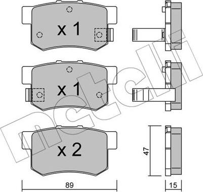 Metelli 22-0173-0 - Kit pastiglie freno, Freno a disco www.autoricambit.com