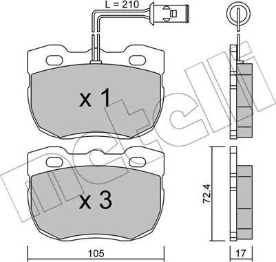 Metelli 22-0177-0 - Kit pastiglie freno, Freno a disco www.autoricambit.com