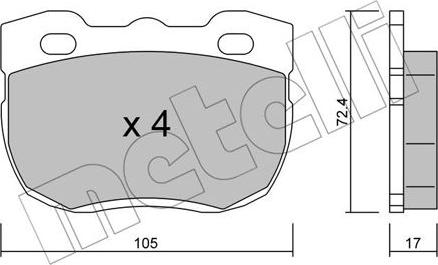 Metelli 22-0177-1 - Kit pastiglie freno, Freno a disco www.autoricambit.com