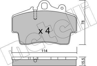 Metelli 22-0891-0 - Kit pastiglie freno, Freno a disco www.autoricambit.com