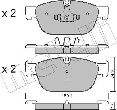 Metelli 22-0854-0 - Kit pastiglie freno, Freno a disco www.autoricambit.com