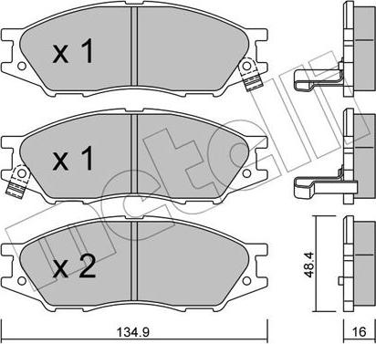 Metelli 22-0810-0 - Kit pastiglie freno, Freno a disco www.autoricambit.com