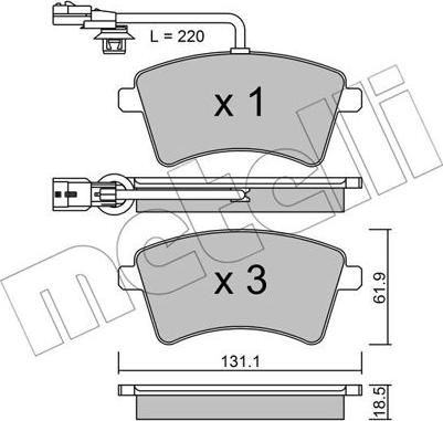 Metelli 22-0812-1 - Kit pastiglie freno, Freno a disco www.autoricambit.com