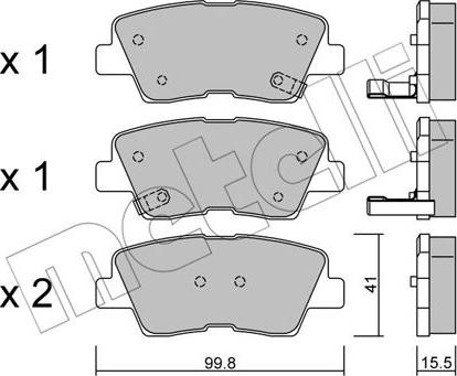 Metelli 22-0886-0 - Kit pastiglie freno, Freno a disco www.autoricambit.com