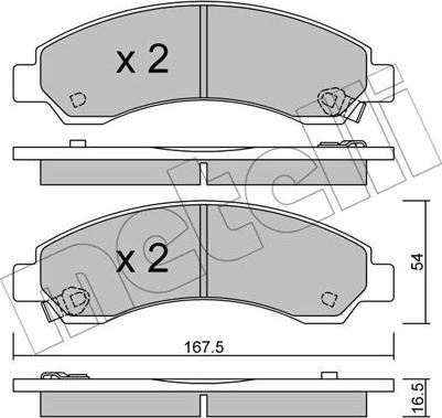 Metelli 22-0888-0 - Kit pastiglie freno, Freno a disco www.autoricambit.com