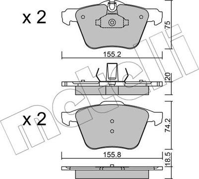 Metelli 22-0835-1 - Kit pastiglie freno, Freno a disco www.autoricambit.com