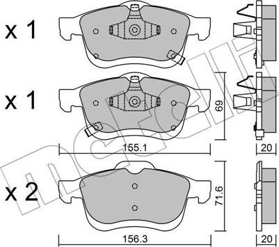 Metelli 22-0824-2 - Kit pastiglie freno, Freno a disco www.autoricambit.com