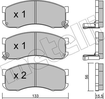 Metelli 22-0394-0 - Kit pastiglie freno, Freno a disco www.autoricambit.com