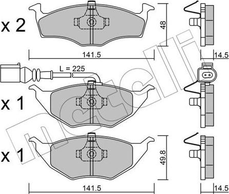 Metelli 22-0345-1 - Kit pastiglie freno, Freno a disco www.autoricambit.com