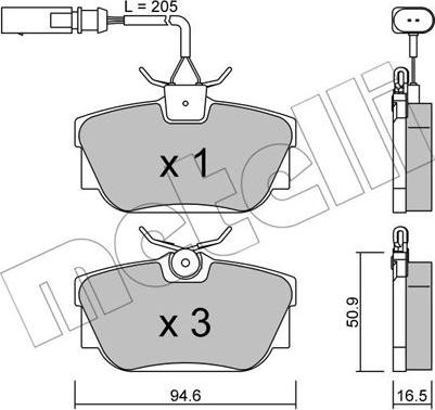 Metelli 22-0346-1 - Kit pastiglie freno, Freno a disco www.autoricambit.com