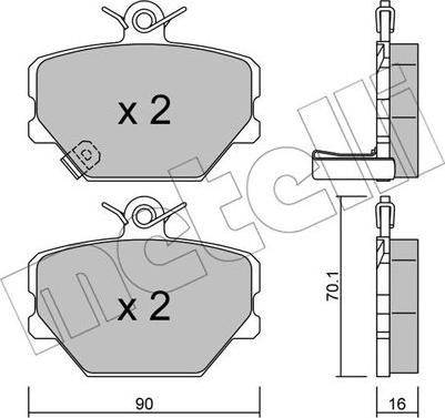 Metelli 22-0341-0 - Kit pastiglie freno, Freno a disco www.autoricambit.com