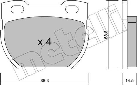 Metelli 22-0354-0 - Kit pastiglie freno, Freno a disco www.autoricambit.com