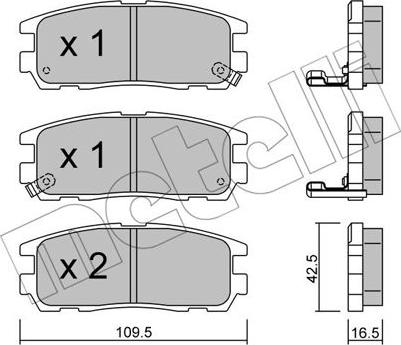 Metelli 22-0358-0 - Kit pastiglie freno, Freno a disco www.autoricambit.com