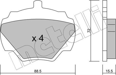 Metelli 22-0353-0 - Kit pastiglie freno, Freno a disco www.autoricambit.com