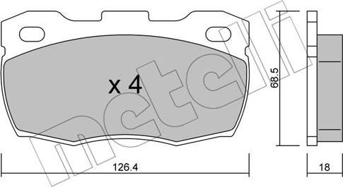 Metelli 22-0352-0 - Kit pastiglie freno, Freno a disco www.autoricambit.com