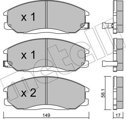 Metelli 22-0364-0 - Kit pastiglie freno, Freno a disco www.autoricambit.com