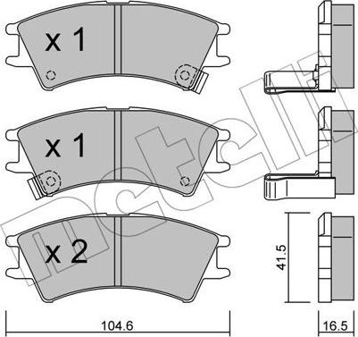 Metelli 22-0361-0 - Kit pastiglie freno, Freno a disco www.autoricambit.com