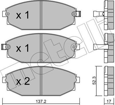 Metelli 22-0363-0 - Kit pastiglie freno, Freno a disco www.autoricambit.com