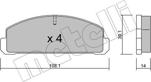 Metelli 22-0300-0 - Kit pastiglie freno, Freno a disco www.autoricambit.com