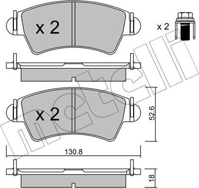 Metelli 22-0313-0 - Kit pastiglie freno, Freno a disco www.autoricambit.com