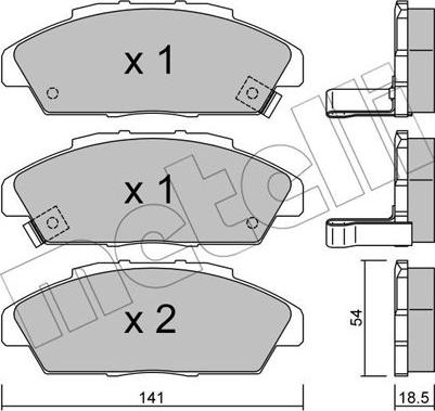 Metelli 22-0385-0 - Kit pastiglie freno, Freno a disco www.autoricambit.com