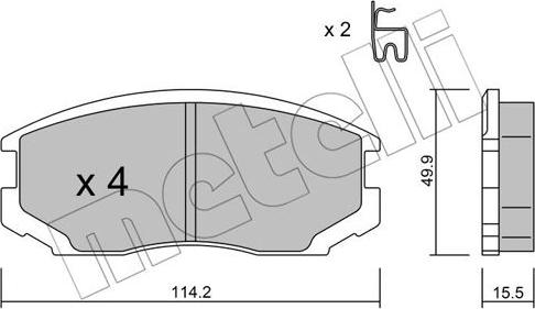 Metelli 22-0382-0 - Kit pastiglie freno, Freno a disco www.autoricambit.com