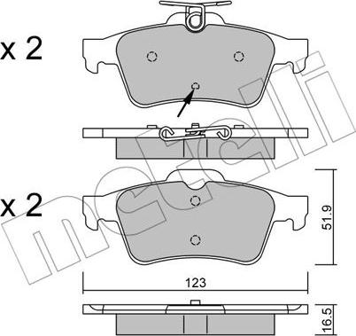 Metelli 22-0337-2 - Kit pastiglie freno, Freno a disco www.autoricambit.com