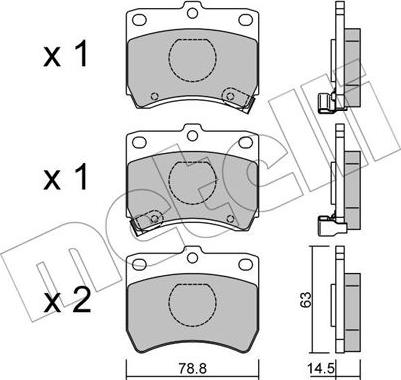 Metelli 22-0370-0 - Kit pastiglie freno, Freno a disco www.autoricambit.com