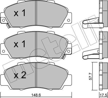 Metelli 22-0298-0 - Kit pastiglie freno, Freno a disco www.autoricambit.com