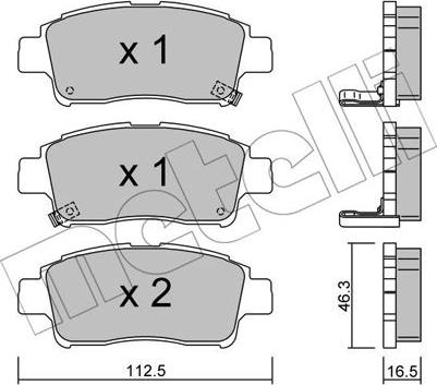 Metelli 22-0292-0 - Kit pastiglie freno, Freno a disco www.autoricambit.com