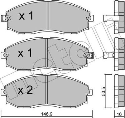 Metelli 22-0297-0 - Kit pastiglie freno, Freno a disco www.autoricambit.com